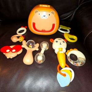 Baby rattle lot with container